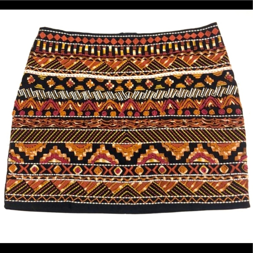 H&M black skirt with beaded details, size 10